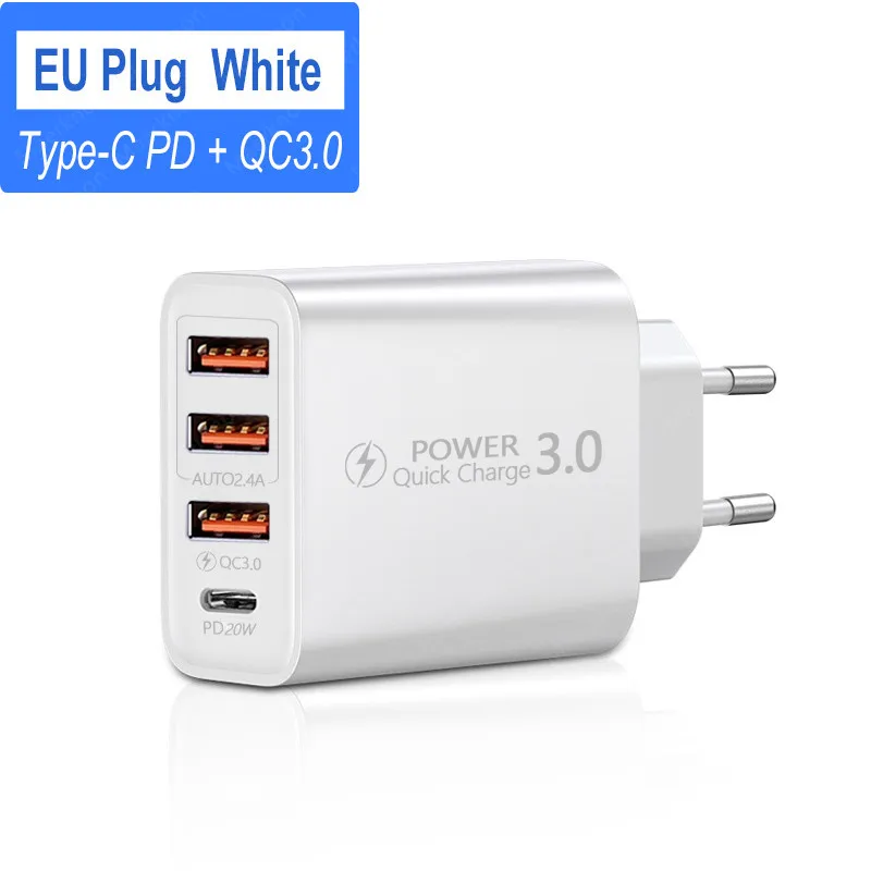 65w charger usb c 30W PD USB Charger 4 Ports QC3.0 Type C USB-C Fast Charger for iPhone 12 Samsung Xiaomi Mobile Phone Charger Quick Charge 3.0 usb c 5v 3a Chargers