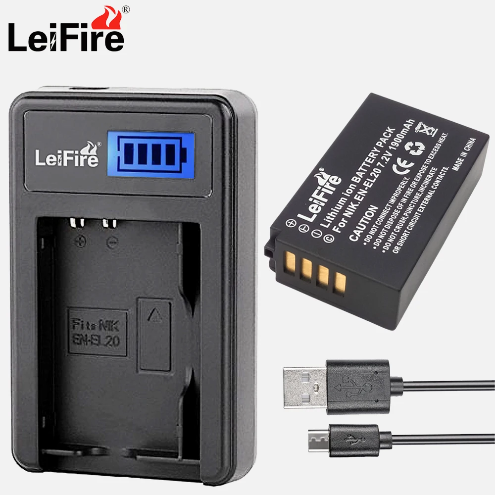 Комплект из 2 предметов EN-EL20 EN EL20 EL20a батарея + ЖК USB зарядное устройство для Nikon Coolpix