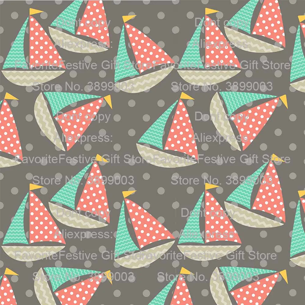 Sailboat Cartoon Car Fabric DIY Sewing Craft Patchwork Quilting Fat Quarter Tecido Clothes Tilda For Baby boy Sheet | Дом и сад