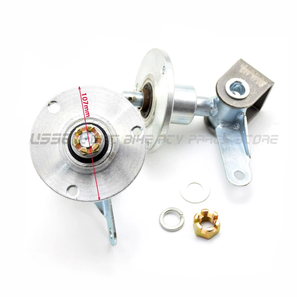 7 inch Tires Wheel white hub Rim(3 Holes)and 6 inch Wheel Knuckle Spindle With Wheel Hub For DIY Go Kart Buggy Karting ATV UTV