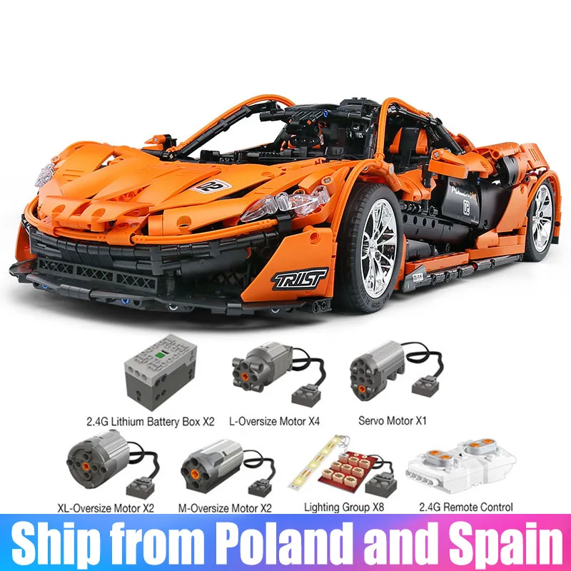 

1 to 8 ratio Technic Series McLaren P1 Racing Car Set APP RC Model Building Blocks Power Motor Function Fit Legoinglys Toys