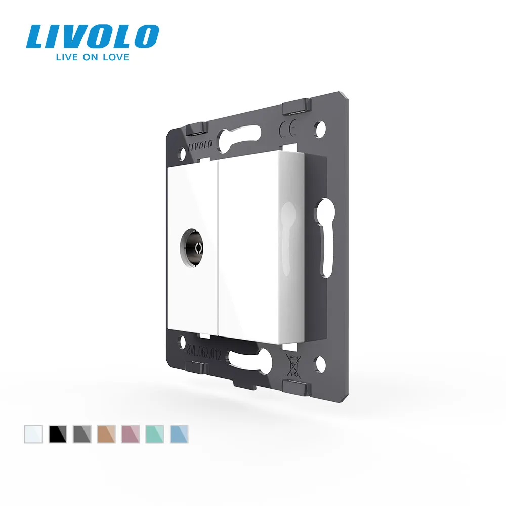 Buy Now Free Shipping Livolo White Plastic Materials  EU  Standard DIY Parts Function Key For TV SocketVL-C7-1V-11