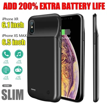 

Battery Silicone Charger Case 4000mAh 6500mAh for iPhone 11 Pro Max XR XS Max X 8 7 6 6S plus Portable Power Bank Cover