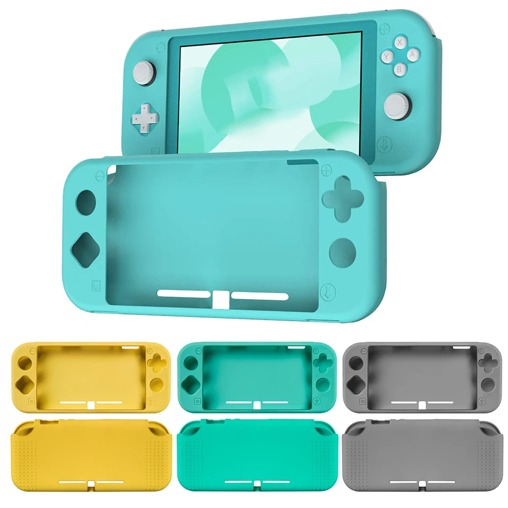 Силиконовый чехол для Switch Lite противоударный защитный щит полное покрытие консоль задняя крышка половина пакет сплошной цвет