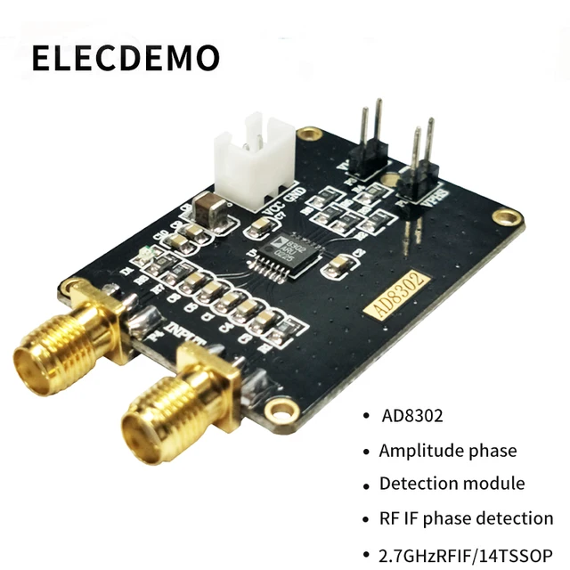 Módulo de detección de fase de amplitud AD8302 módulo de detección de fase de amplificador logarítmico de banda ancha módulo detector de fase 2,7G de radiofrecuencia IF Módulo de detección de fase de amplitud AD8302 módulo de detección de fase de amplificador logarítmico de banda ancha módulo detector de fase 2,7G de radiofrecuencia IF
