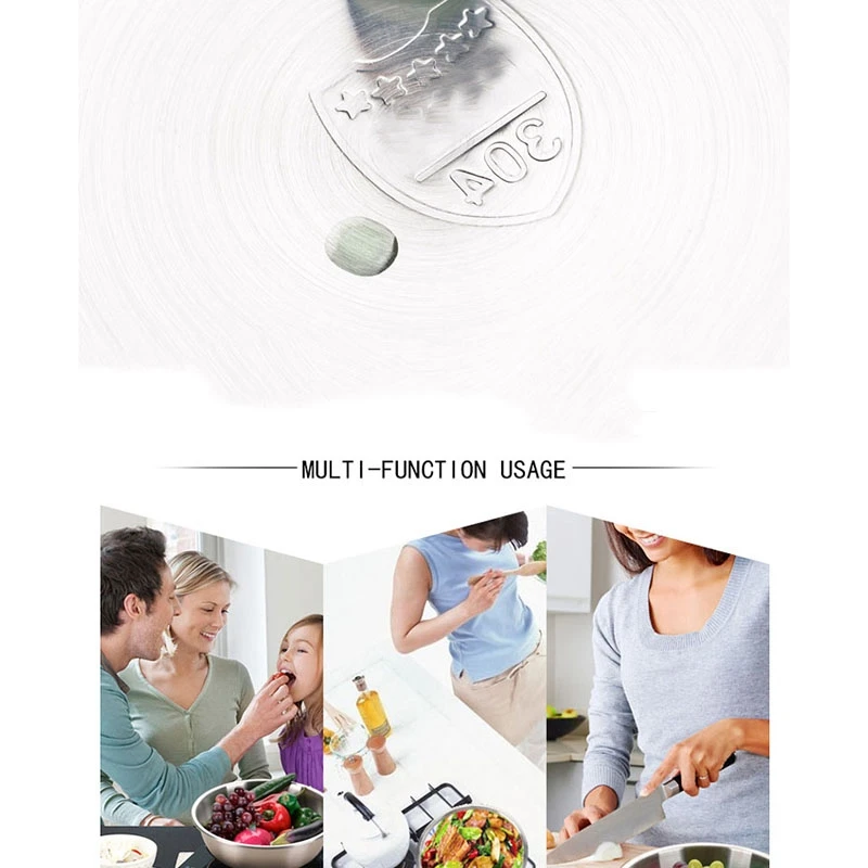 Three-Piece Stainless Steel Satte Coating Thickened High Quality Nestable Stacked Bowls in Three Sizes