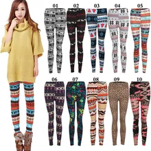 Рождественские леггинсы из полиэстера, женские леггинсы, Модные Женские Эластичные Обтягивающие эластичные штаны с принтом, леггинсы для фитнеса, femme 50
