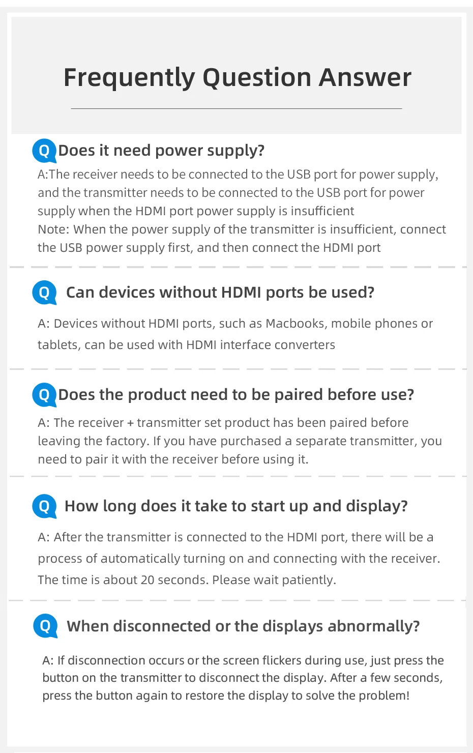 Hagibis Wireless HDMI-compatible Video Transmitter & Receiver Extender Display Adapter Dongle for TV Monitor Projector switch PC