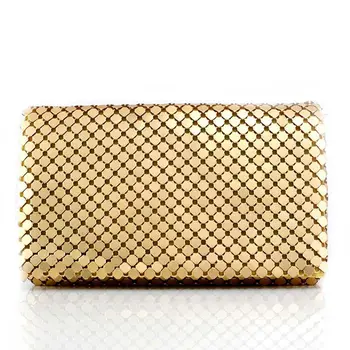 

Golden Women Clutch Metal Mesh Evening Purse Bag Bling Wallet Wedding Party Prom Banquet Handbag shoulder Bag 2020 NWE