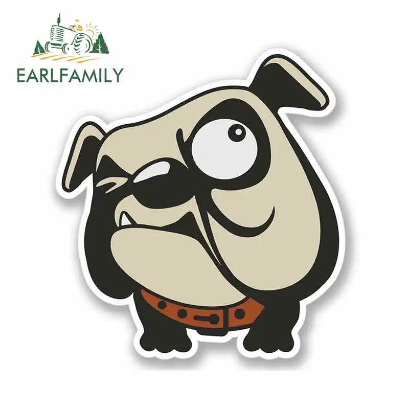 

EARLFAMILY 13cm x 13cm for Cartoon Bulldog Bull Dog Car Stickers Vinyl JDM Bumper Trunk Truck Graphics RV VAN 3D DIY Fine Decal