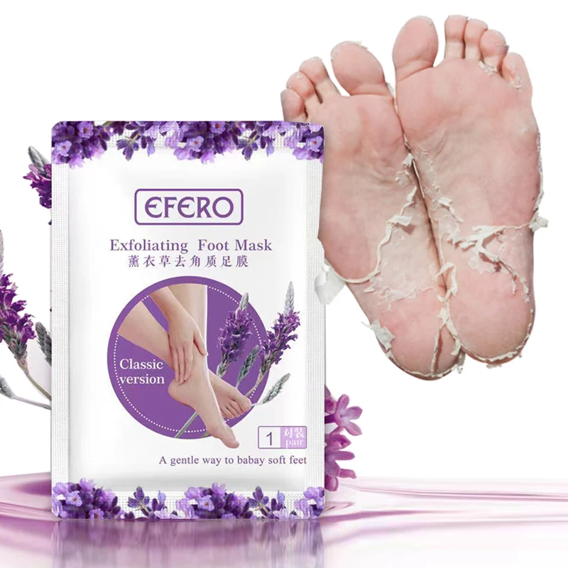 

Lavender Exfoliating Foot Mask Pedicure Socks Exfoliation Scrub Removal Dead Skin Calluses Anti crack Heel Foot Patch Feet Care