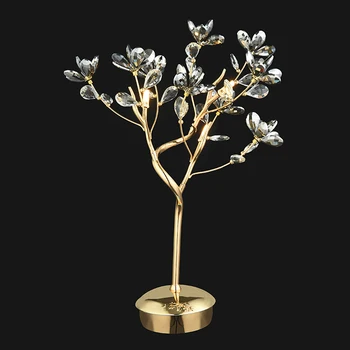 

Modern Crystal Iron LED Lights Table Lamp Golden Table Lamps For The Bedroom Bedside Hotel Living Room Home Decor Desk Lamp