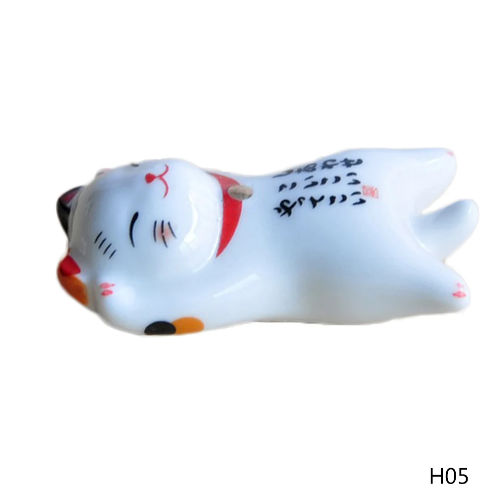 Lucky Cat 1 шт. керамические палочки для еды Уход Керамическая фигура «Счастливая Кошечка» держатель для палочек Японский дом отель керамика s милый