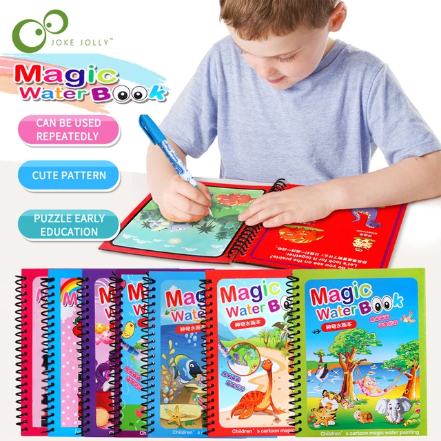 1 Set Montessori Coloring Book Doodle & Magic Pen Painting Drawing Board For Kids Toys Magic Water Drawing Book Birthday Gift 1