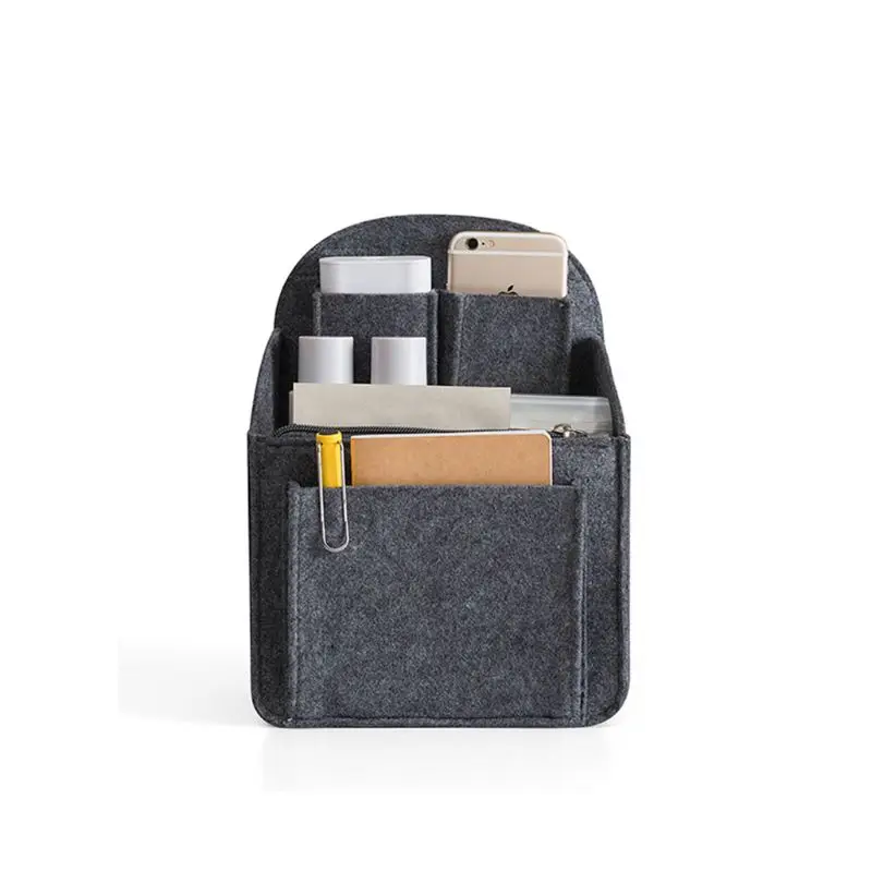 Women Portable Felt Cosmetic Makeup Holder Bag Storage Organizer Insert Bag for Backpack Rucksack Handbag Shoulder Bag Casual