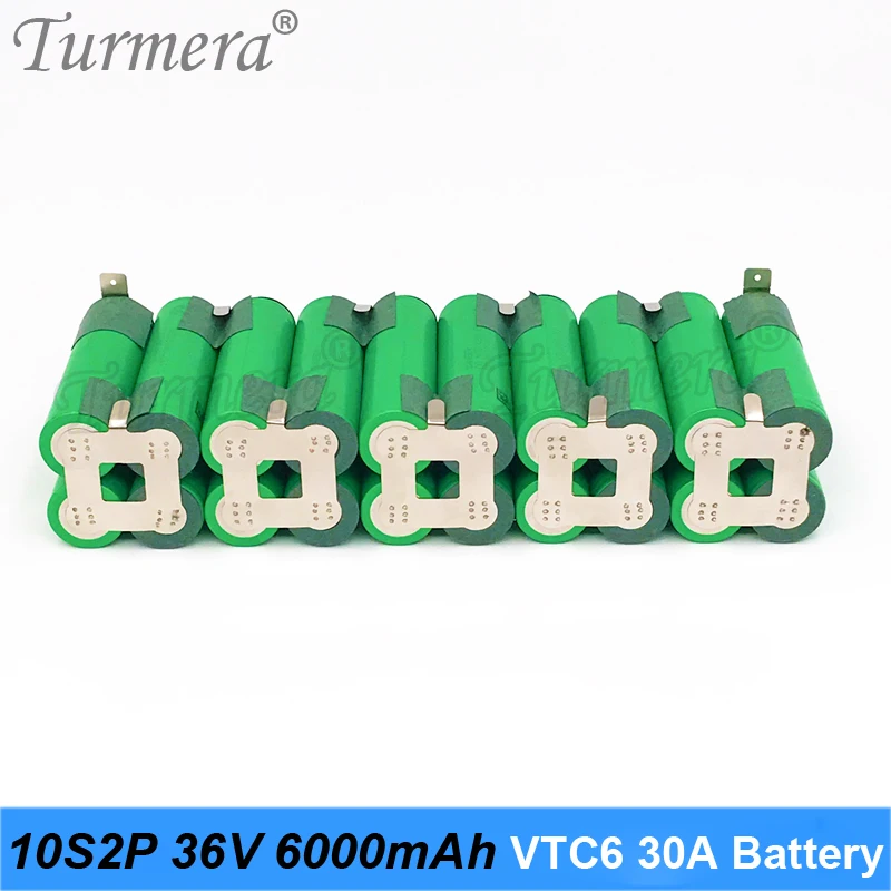 10s 36v 42v battery pack 6000mah Turmera original 18650 battery us18650vtc6 3000mah battery 30a 18650 battery 30a with soldering battery for screwdriver battery 06