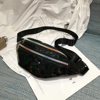 

Women Travel Waist Fanny Pack Holiday Wallet Bum Bag Pouch Sports Reflective Laser Belt Bag