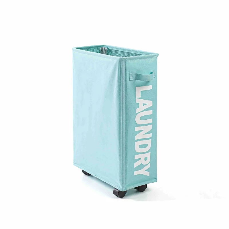 Складная сумка для грязной одежды, одиночная сетчатая коробка для хранения одежды, алюминиевая рама, сумка для хранения одежды, предметы домашнего обихода, корзина для белья - Цвет: Blue