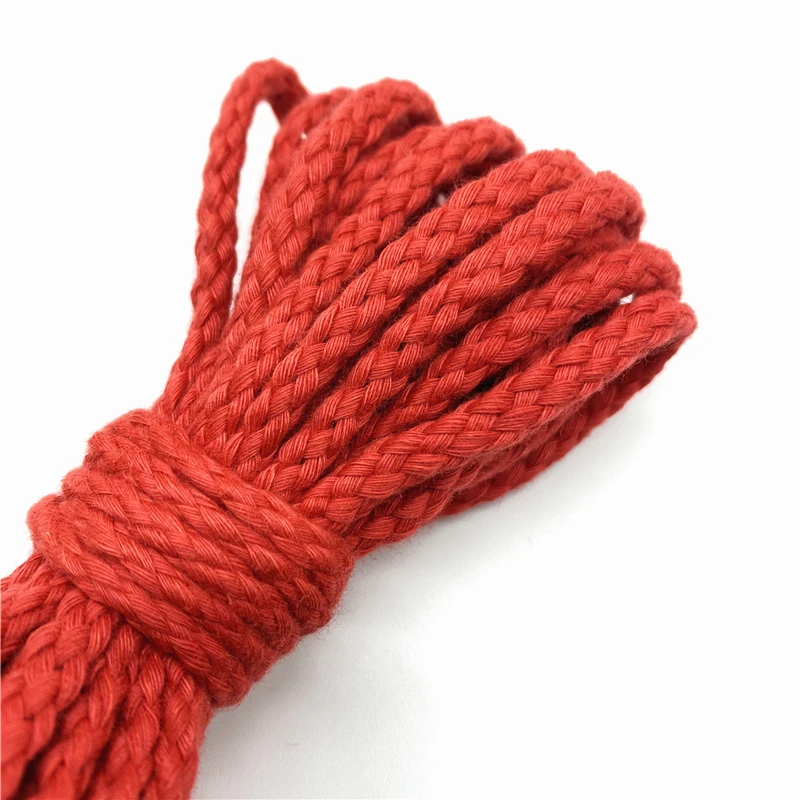 Cotton Rope 5yards 5mm Decorative Twisted Braided Cord for Handmade Decoration DIY Lanyard