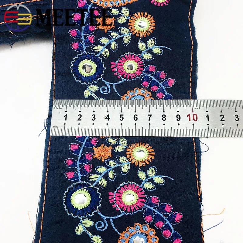 2Meters 10cm Ethnic Embroidered Lace Trims Fabric Retro Webbing Ribbons Tape for Shoes Dress Decoration DIY Sewing Accessories