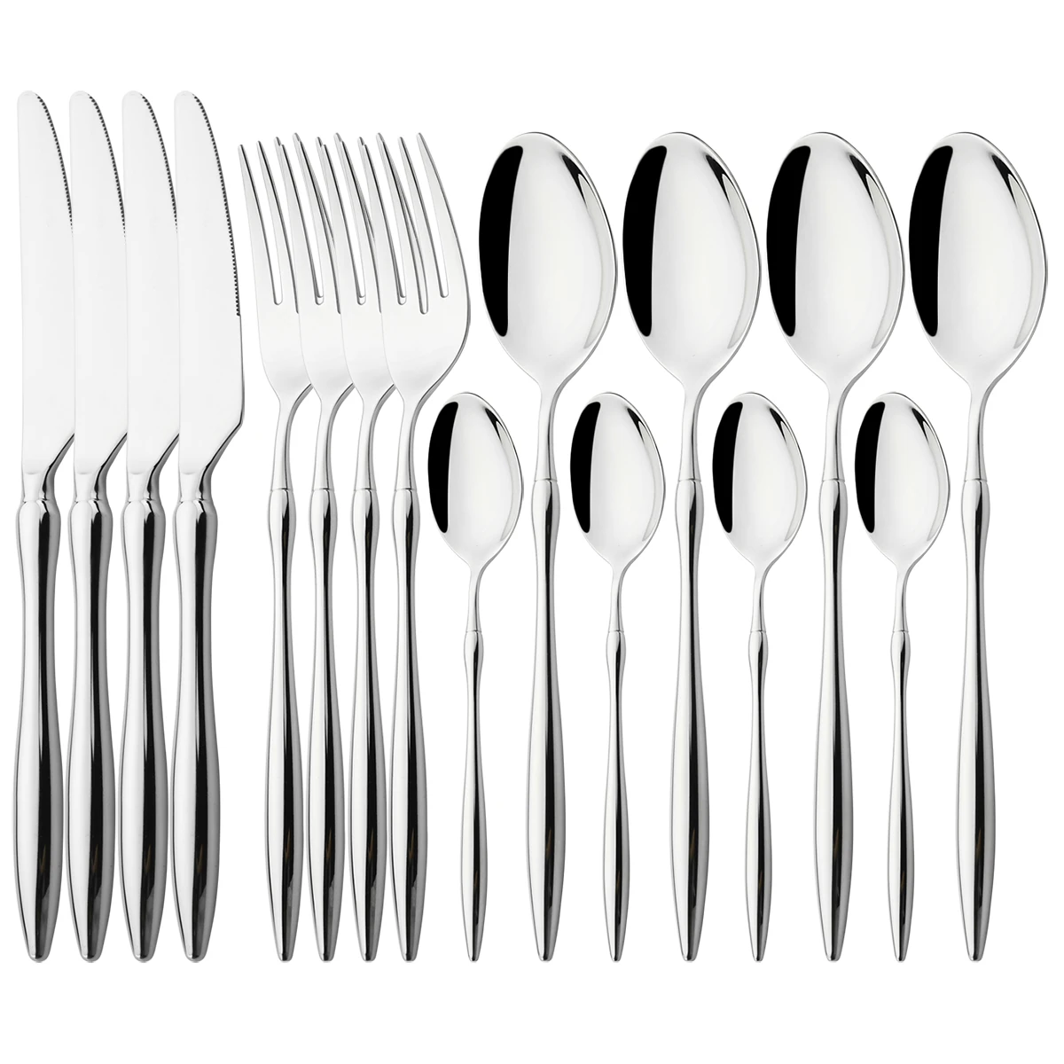 

Knife Fork Coffee Spoon Dinnerware Tableware Set High Quality 304 Stainless Steel Cutlery Set Kitchen Party Silverware Flatware