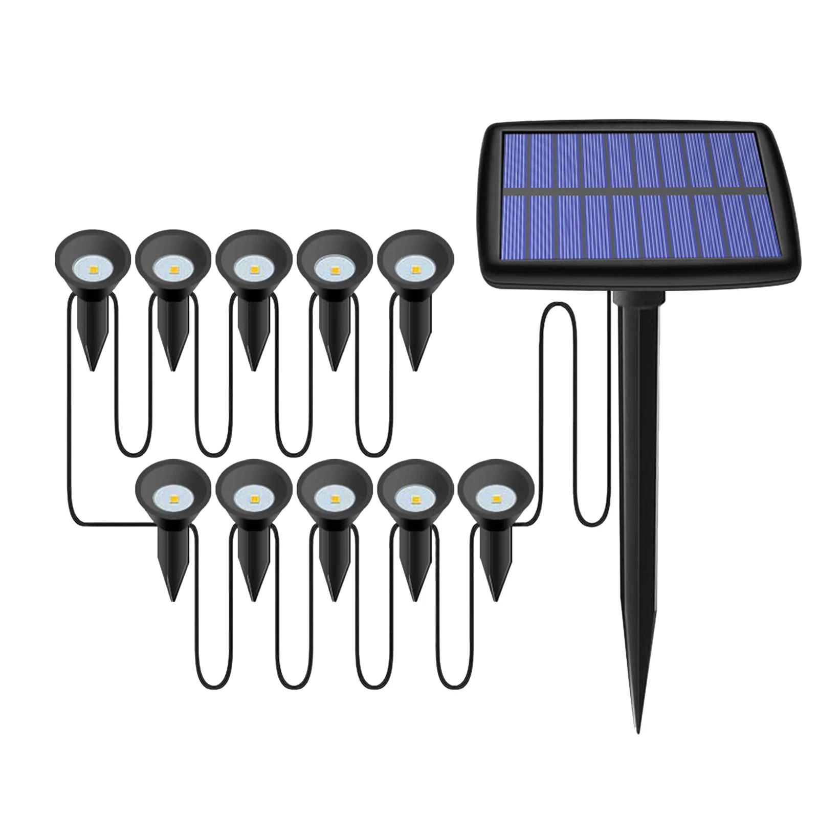

IP44 Waterproof Solar LED Buried Light 10 LED SMD2835 Warm Light Street Light Ground Lamp for Garden Pathway Decoration