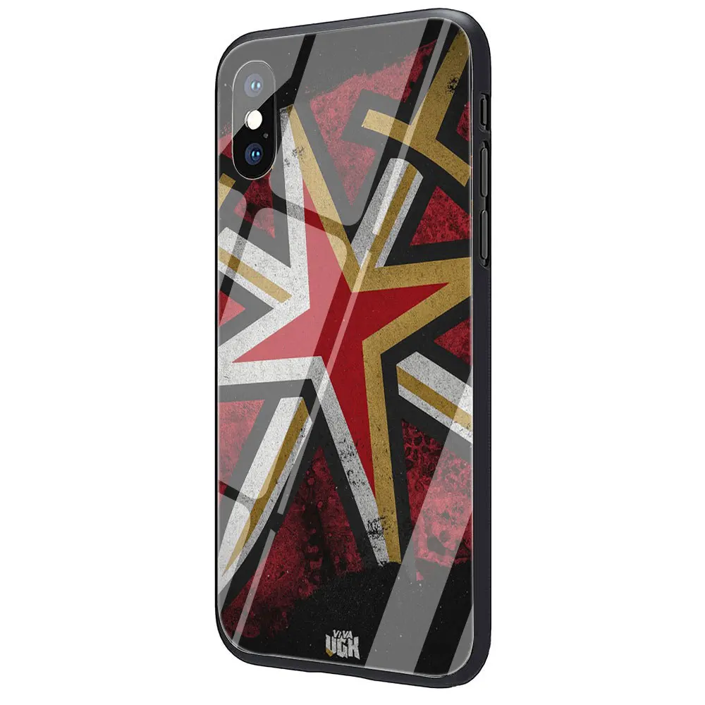 G9 Vegas Золотой Рыцари закаленное стекло ТПУ Черный чехол для iPhone 11 Pro X или 10 8 7 6 6S Plus Xr Xs Max - Цвет: G9