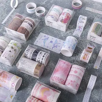 

7 Rolls/Set Washi Masking Tape Set Petal Animal Flower Paper Masking Tapes Japanese Washi Tape Diy Scrapbooking Sticker
