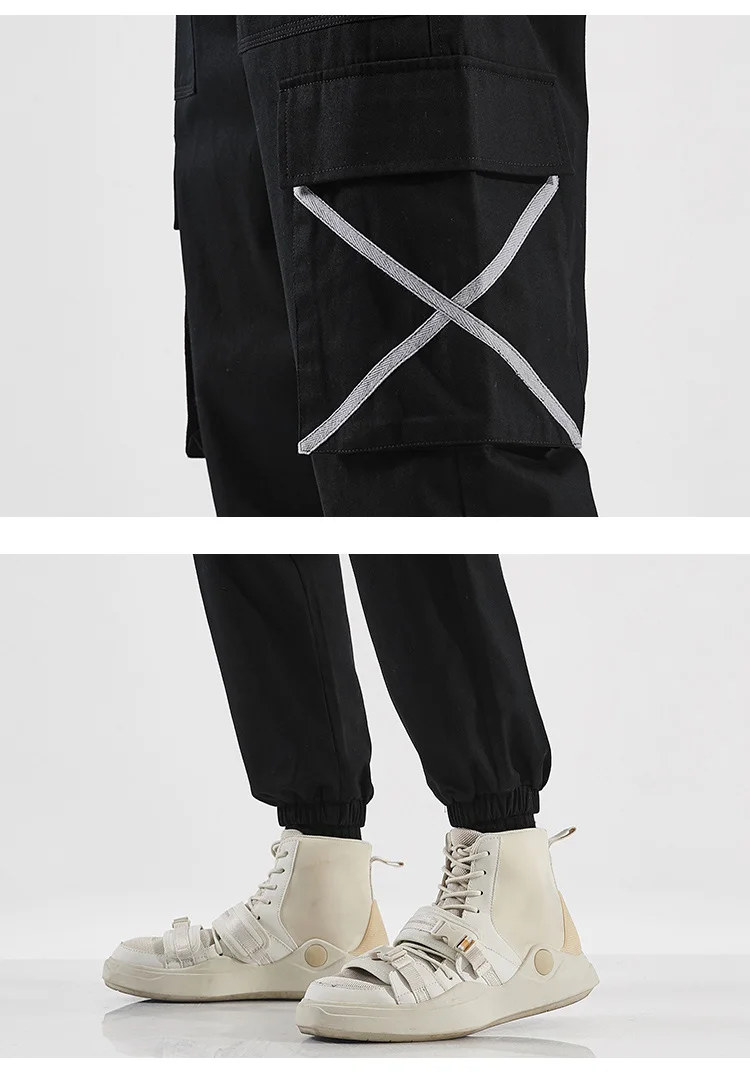 Autumn Hipster Hip Hop Streetwear Men's Loose Joggers Pant Fashion Men Casual Trousers Cotton Elastic Waist Harem Pants Men
