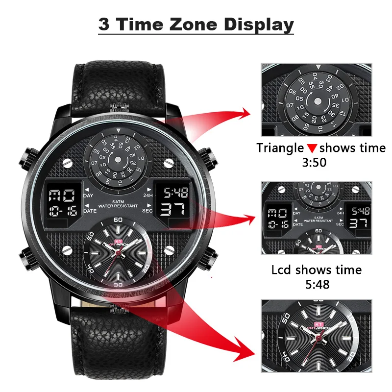 

Fashion trend men's watch multi dial luminous cool Watch