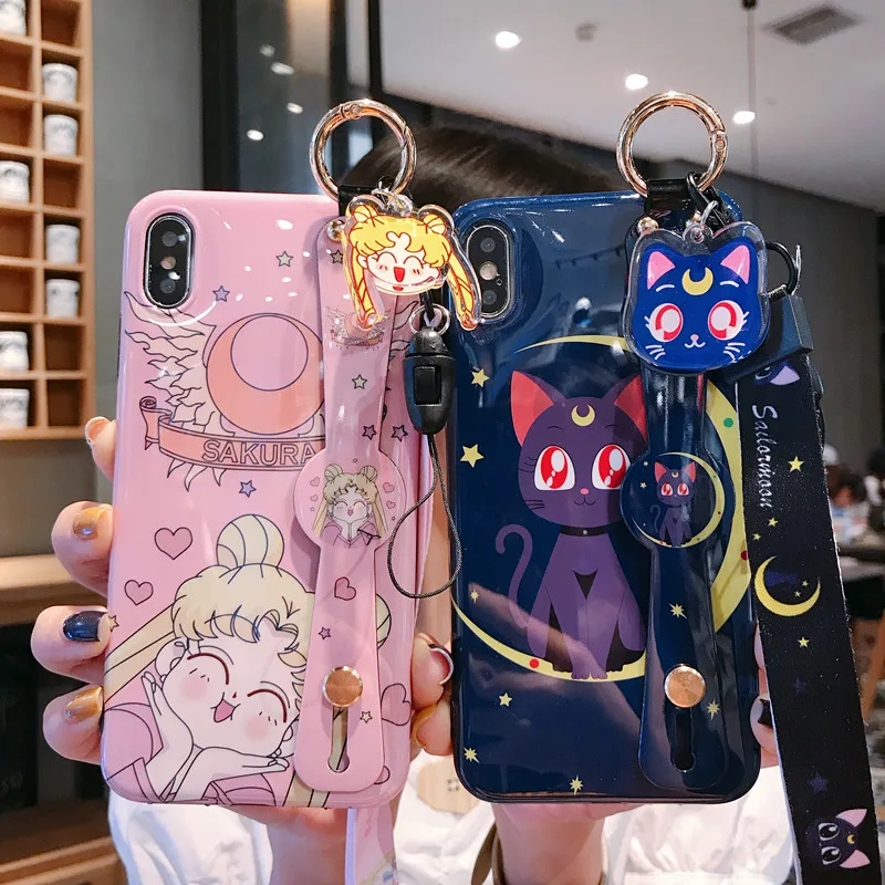 

Cute Anime Couple Beautiful girl Cat Phone Cover Case For Iphone X Xs Max Xr 10 8 7 6 6s Plus Luxury Soft Silicone Coque Fundas