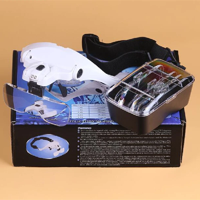 

Reading Glasses with Light and Multi-lens Replacement Head-wear Magnifying Glass 1X 1.5X X 2.5X 3.5X Magnifier
