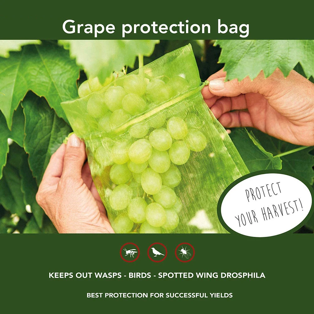 100Pcs Prevent Grape Fruit Mosquitoes Bag Anti Bird Drawstring Net Pest Control Pouch Storage Net Plant Protective Net Pest