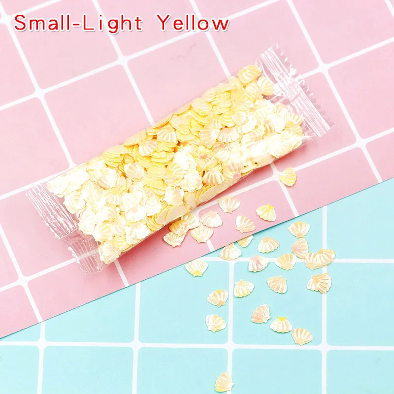 11-S-Light Yellow 10 г красочные оболочки Блестки прозрачные поставки слаймов Декор наполнитель дополнение игрушки DIY Lizun оболочки блеск Подвески клейкие аксессуары - Цвет: 11-S-Light Yellow