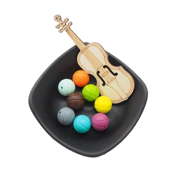 

Chenkai 100PCS Silicone Baby Basketball Teether Beads Round Shaped Beads BPA Free DIY Infant Necklace Pacifier Chain Accessories