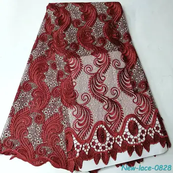 

2019 Latest French Laces Fabrics High Quality Tulle African Laces Fabric For Wedding Nigerian Tulle Lace Material 03