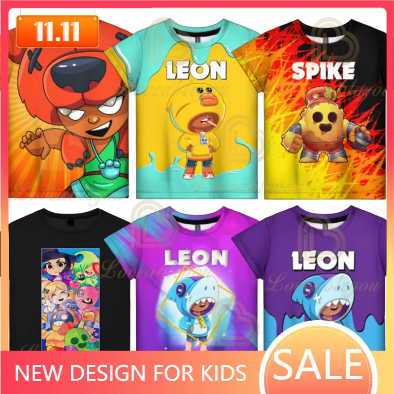

Star POCO Shelly 8 To 19 Years Kids T-shirt Shooter Game Leon 3D Teen Tshirt Boys Girls Browlings Cartoon Tops Teen Clothes