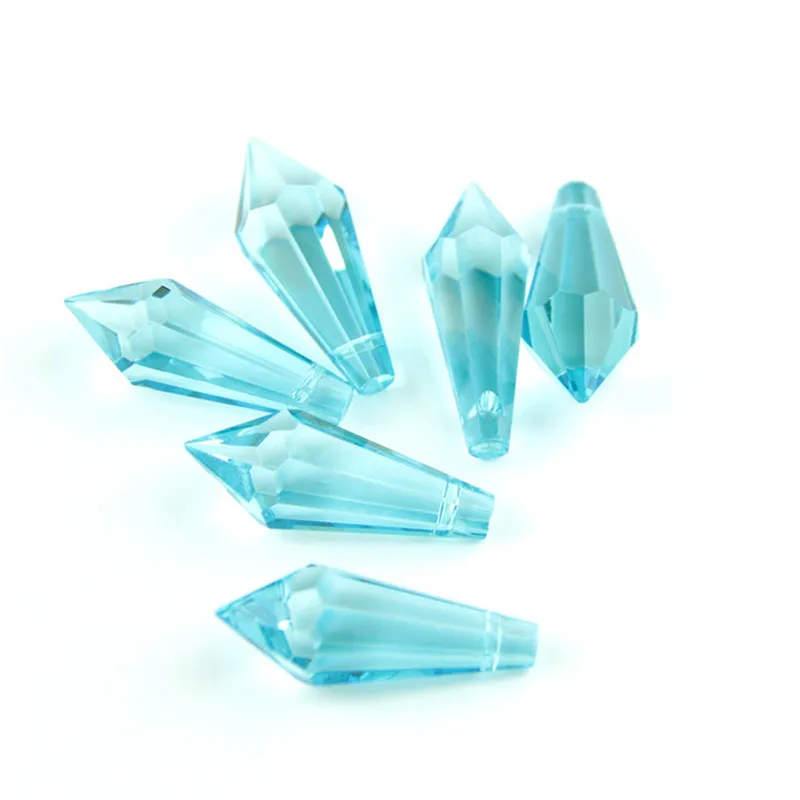 Crystal U Drop Prism Parts Glass Icicle Pendant for Wedding Decorations Chandelier 1 Piece