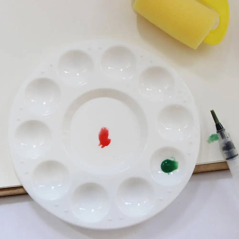 

10-Hole Round Plastic Tray Palette Color Mixer Painting Supplies