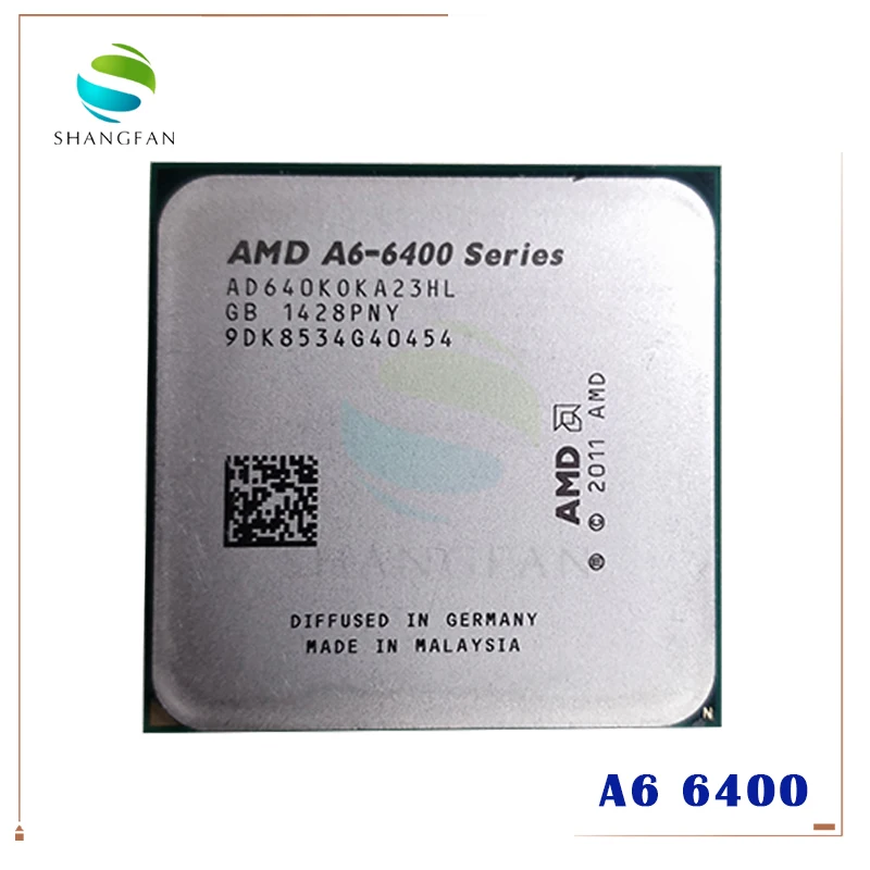 Двухъядерный процессор AMD A6 Series 6400 6400K ГГц 65 Вт AD640KOKA23HL разъем FM2|cpu processor|socket fm2a6 6400k |