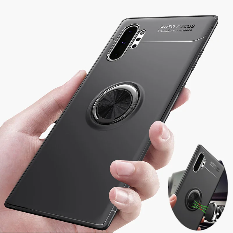 Роскошный металлический чехол подставка с магнитным кольцом для Samsung Galaxy Note 10 /