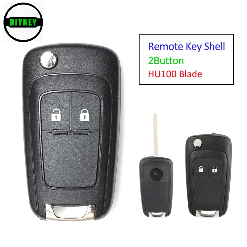 

DIYKEY Smart Remote Key Shell 3 Button Key Case Replacement for Chevrolet/Opel/Buick HU100 Blade