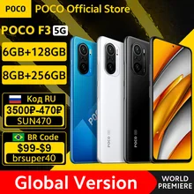 [Мировая премьера в наличии] глобальная версия POCO F3 5G Смартфон Snapdragon 870 Octa Core 128 ГБ/256 ГБ 6,67 "120 Гц E4 активно-матричные осид, Дисплей