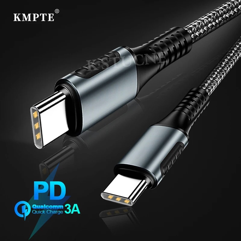 

60W PD USB C to USB Type C Cable PD For Xiaomi Mi10 Redmi Note 7 8 Pro PD QC 4.0 Fast Charging Cable For Samsung S20 USBC Type-C