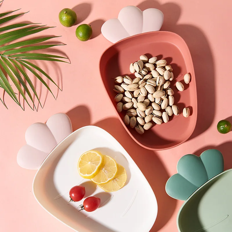 

Plastic Fruit Plate Household Dessert Living Room Modern Creative Melon Seeds Dry Fruit Tea Table Fruit Basin Snack Candy Plate
