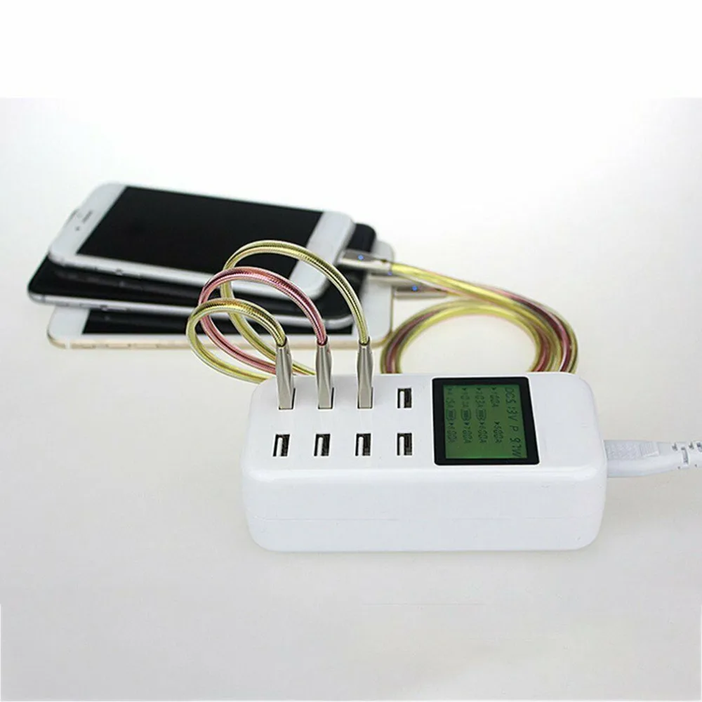 Asunflower USB концентратор зарядная док-станция ЖК-дисплей для IPhone планшет Смарт USB настенное зарядное устройство концентратор светодиодный адаптер питания