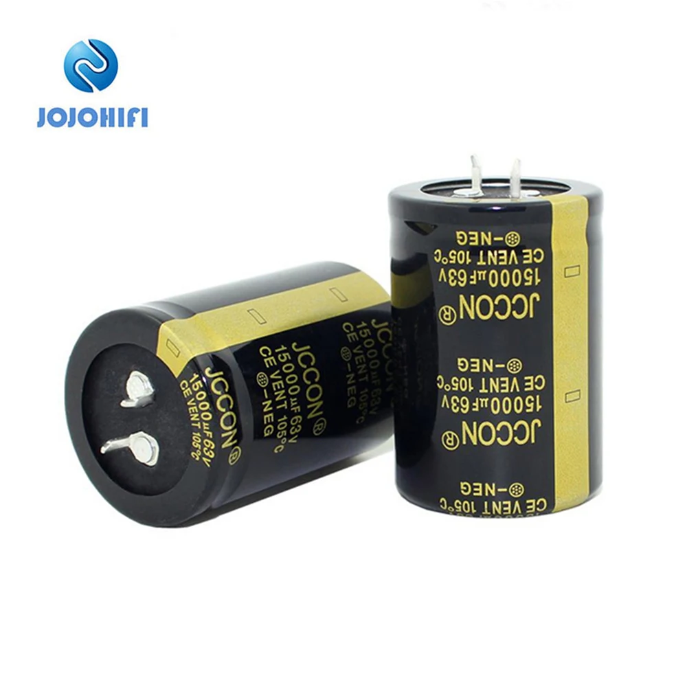 2pcs 35x60mm 15000UF 63V JCCON 105 ℃ New Audio Power Amplifier Power Supply Board Horn Capacitor 2pcs one pair 22000uf 35v 30x50mm jccon 105 ℃ 35v 22000uf horn aluminum audio amplifier wire cutting power filter capacitors