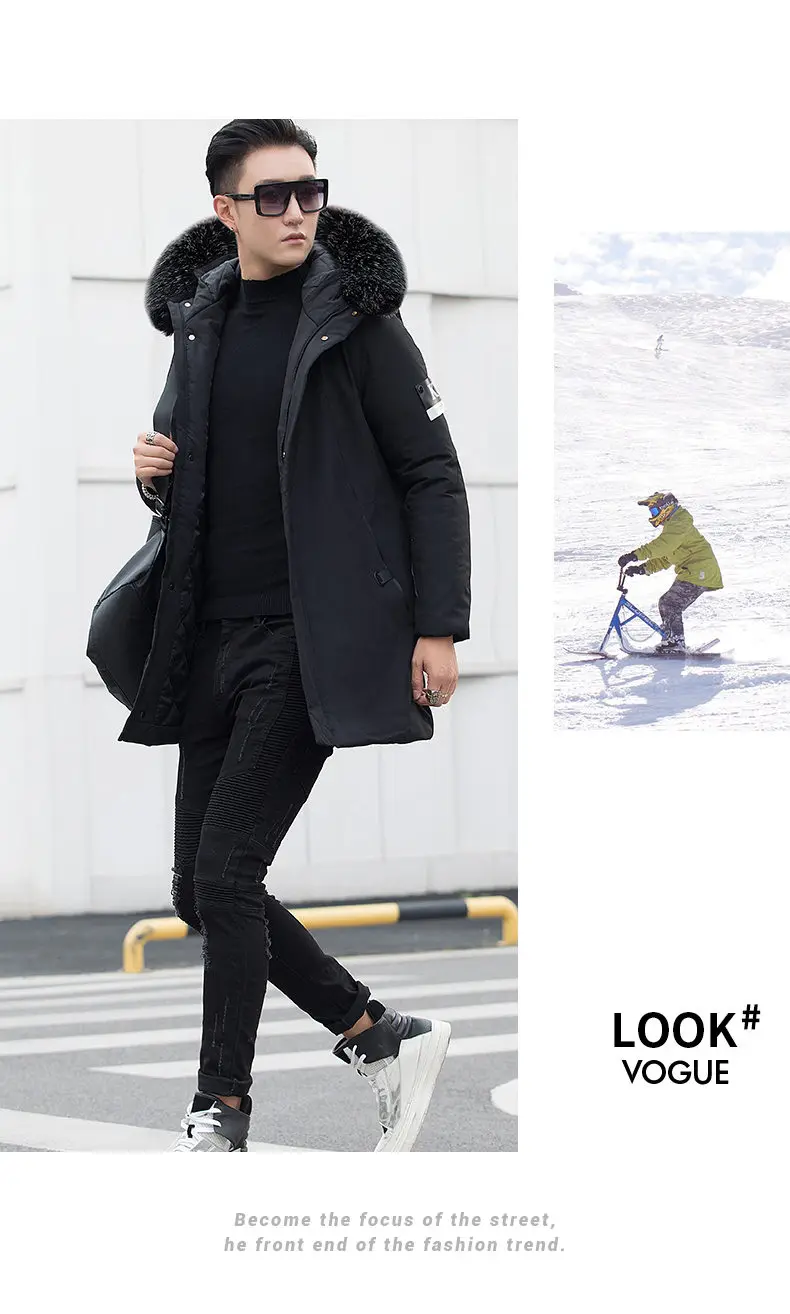 Winter Warm Long Jackets Coat Men Hooded Male Coats Jacket Parka Slim Fitted Cotton Padded Outerwears Clothing 2019 Black Friday 11
