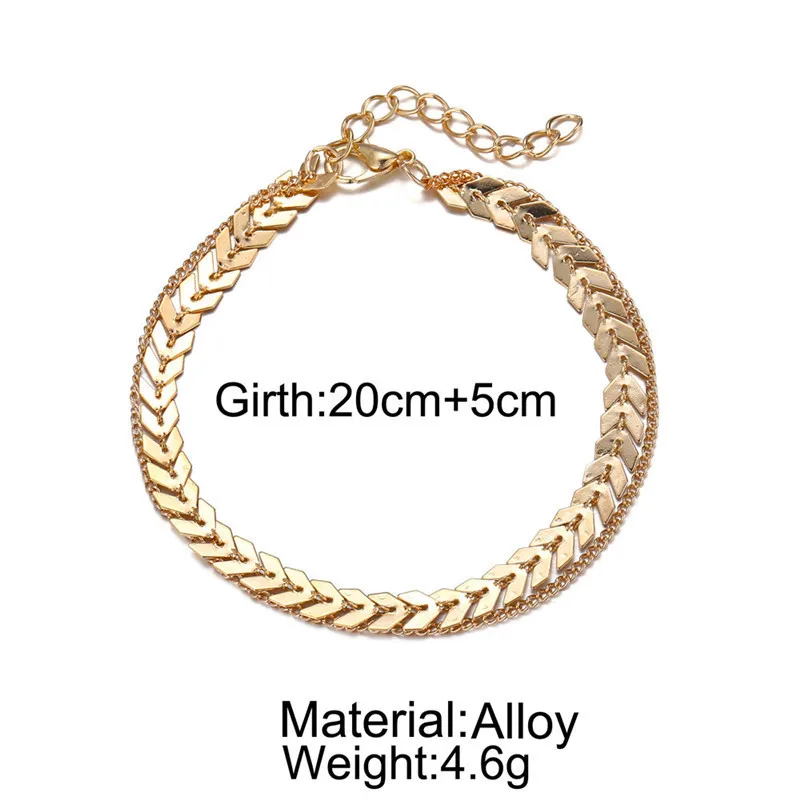 Fish Scale Anklet - Silver