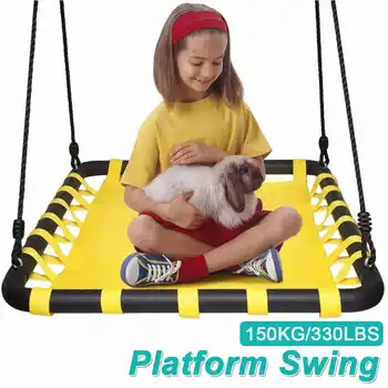 

Sturdy Steel Yellow Oxford Cloth Children's Platform Swing Gives Children Amusement Park-like Fun 150KG Large Load Capacity